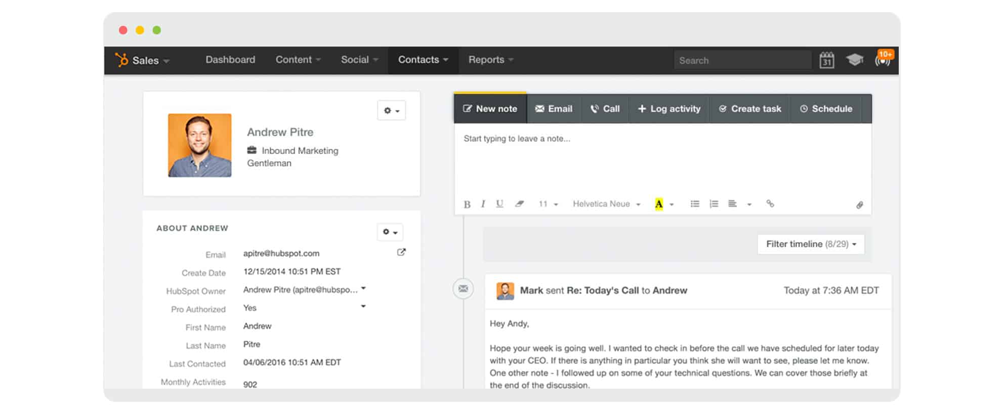 HubSpot Screenshot