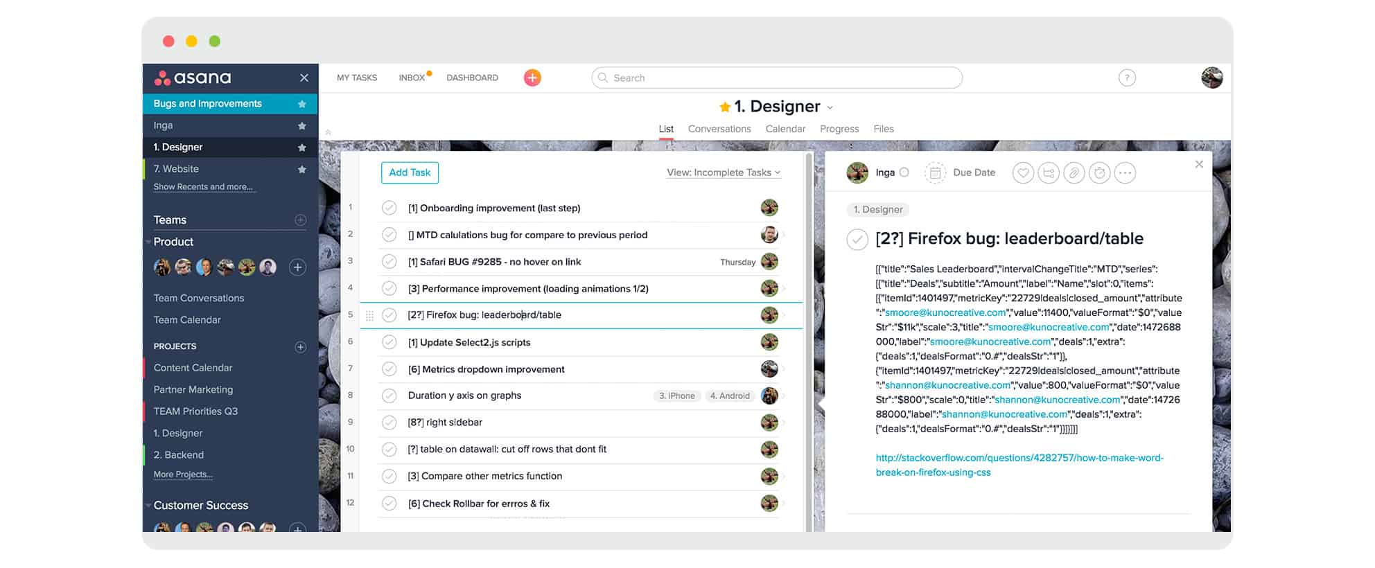 Asana Screenshot