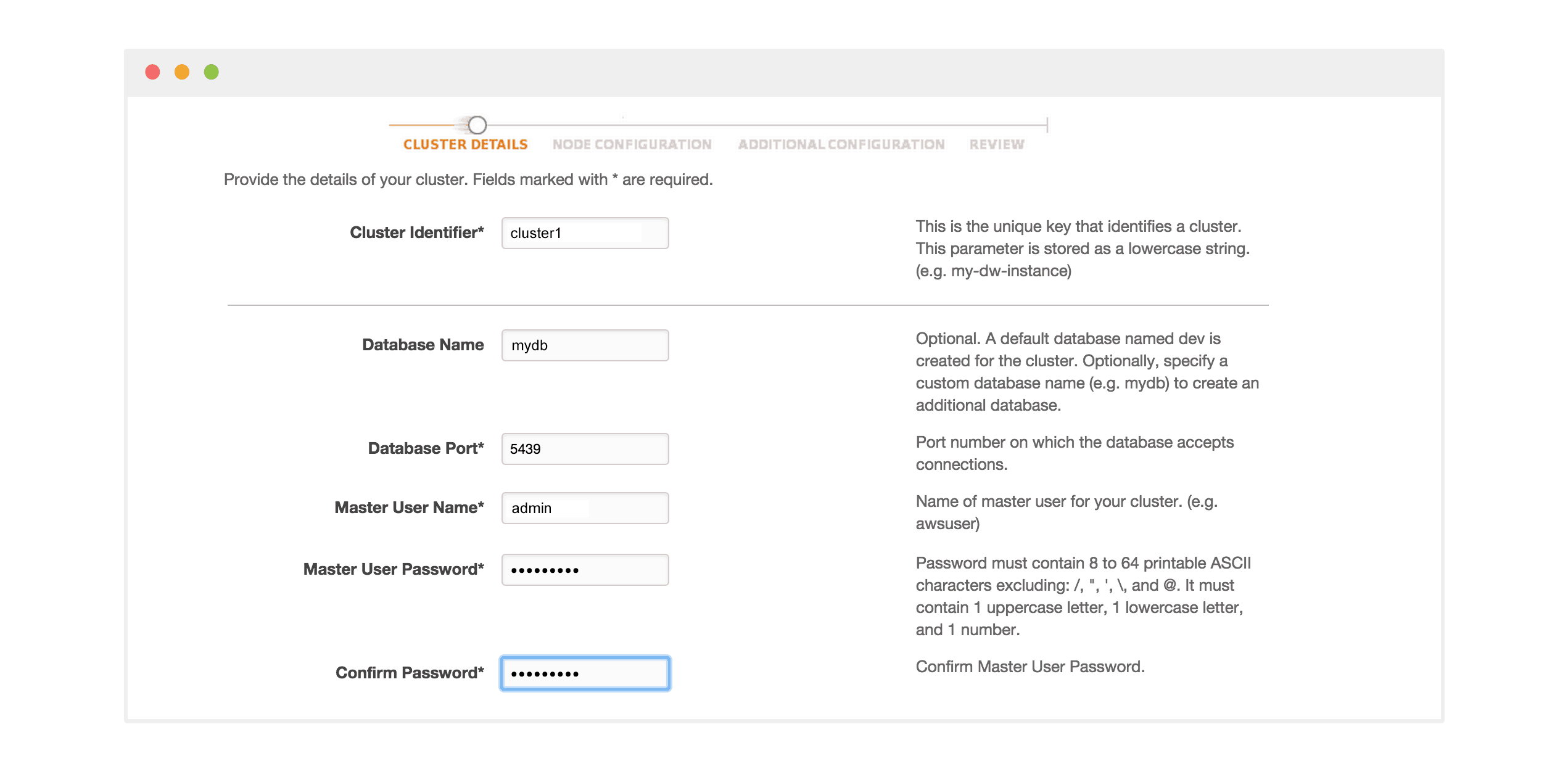 AWS Redshift Cluster Settings