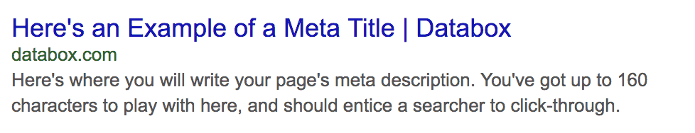 meta title and description example