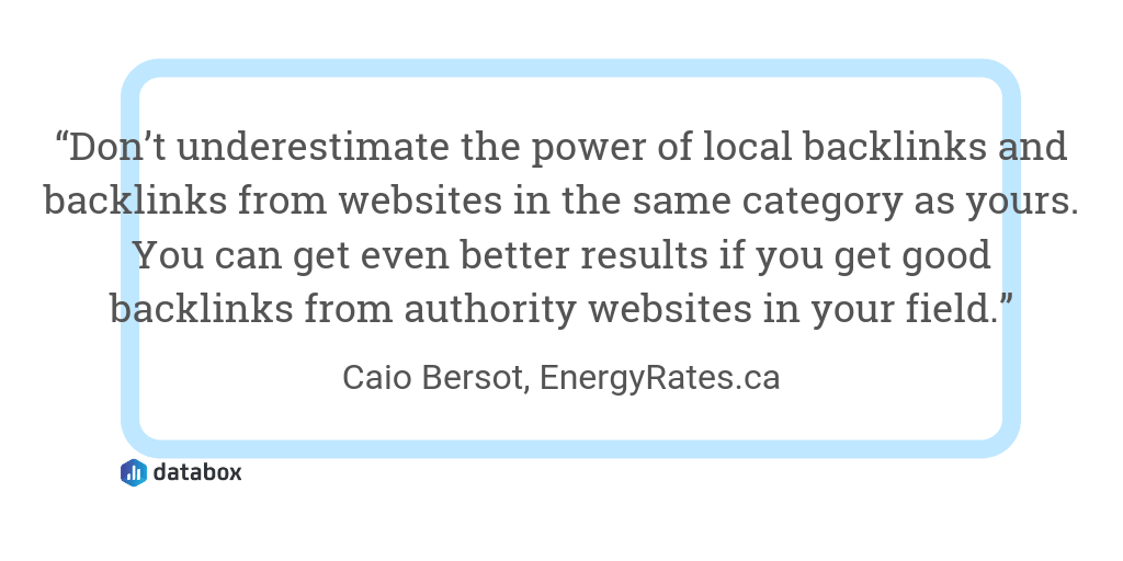 Backlink Relevance quote from EnergyRates.ca