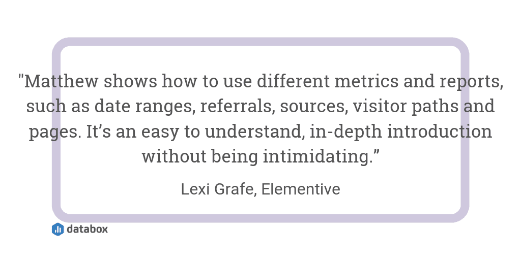 Matthew Edgar's Introduction to Google Analytics quote