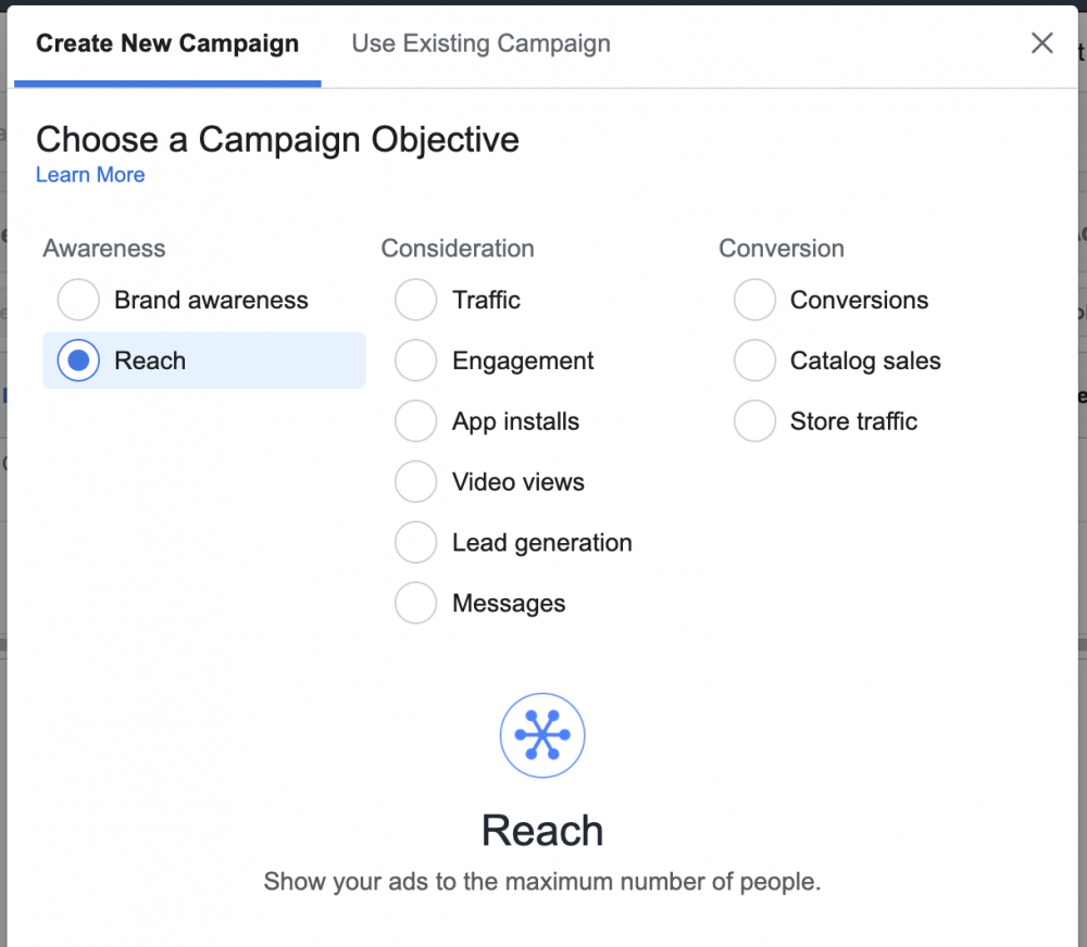 reach campaigns in facebook ads