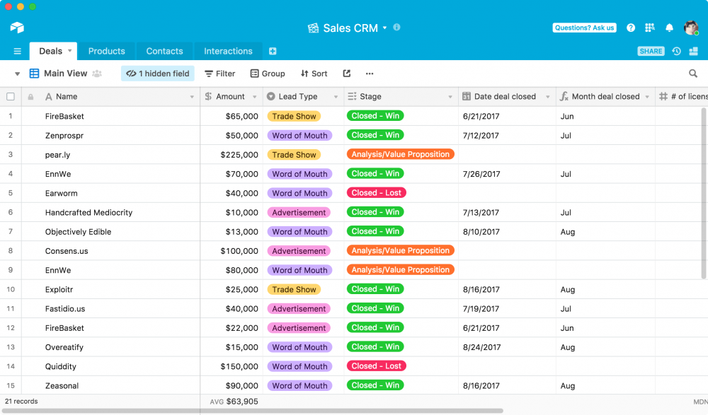 Airtable CRM