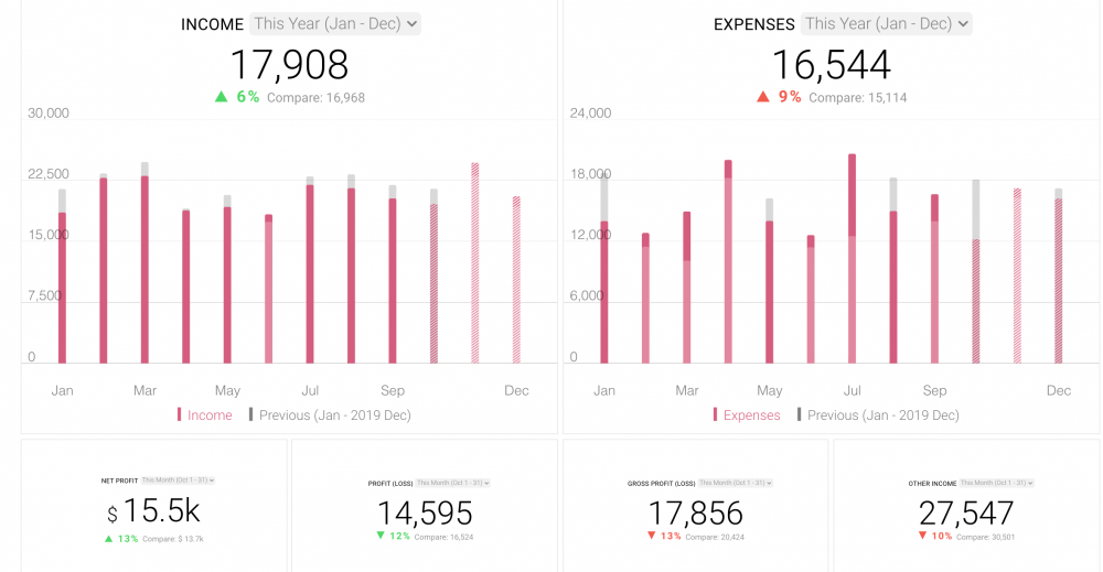 Xero Profit Dashboard template