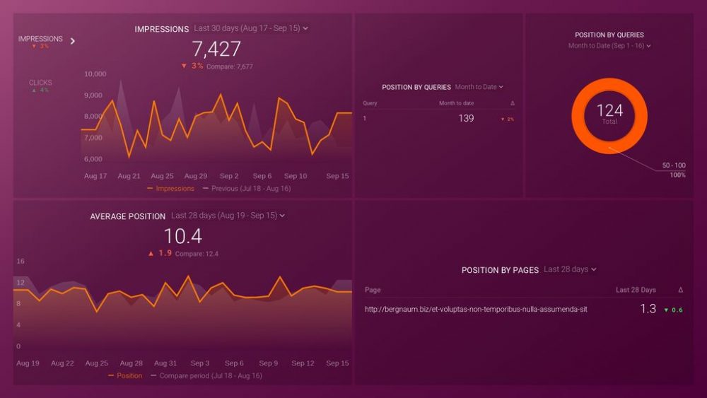 Improve Your Google Search Position dashboard template