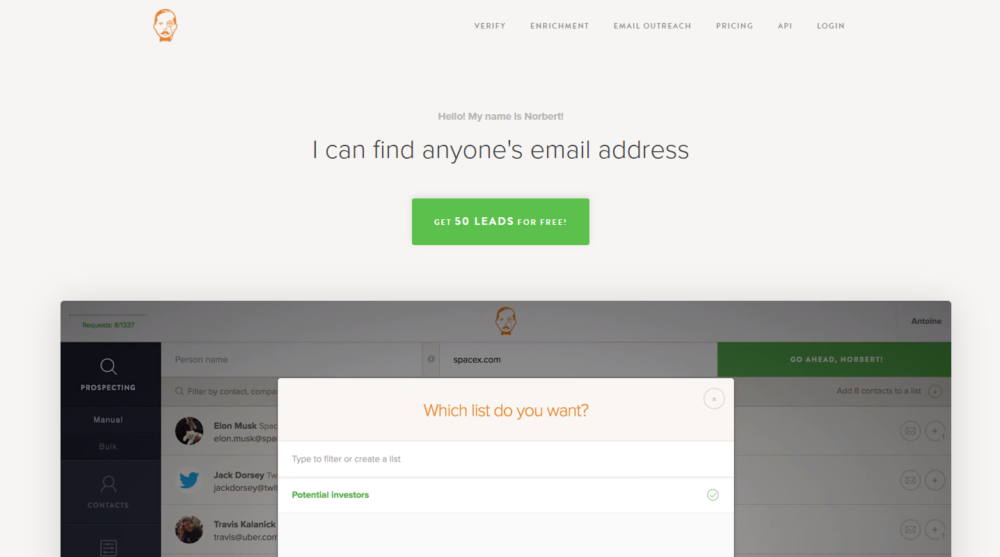 voila norbert email finder tool