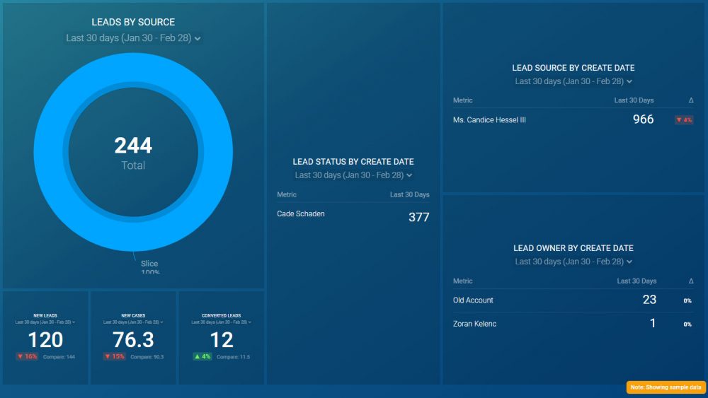 Salesforce Leads Dashboard template