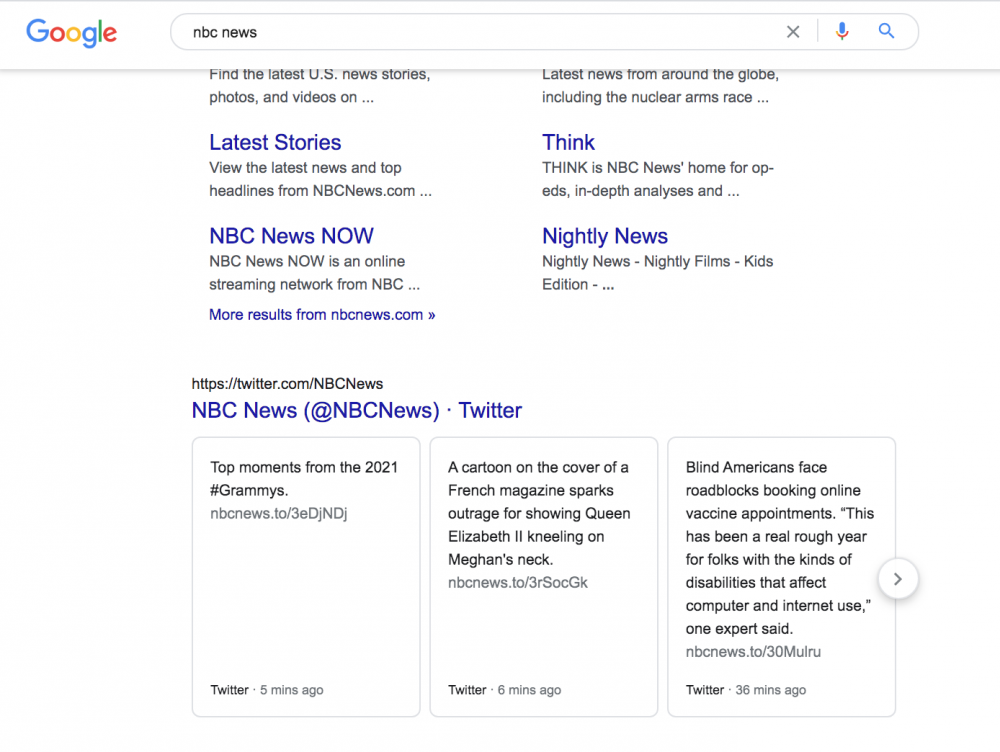 twitter SERP example