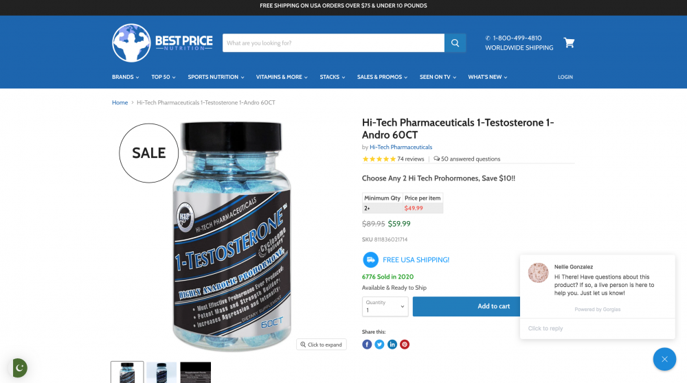 Best Price Nutrition’s supplement page 