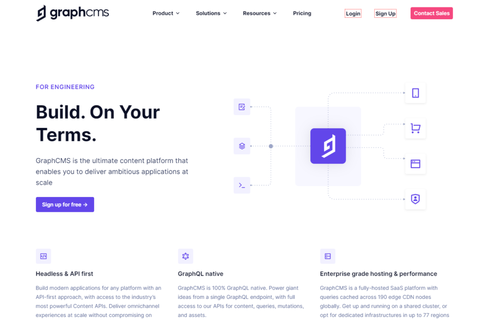 The GraphCMS product page