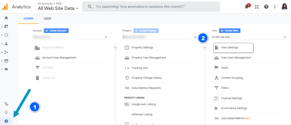 screenshot showing how to enable site search to avoid making a google analytics tracking mistake