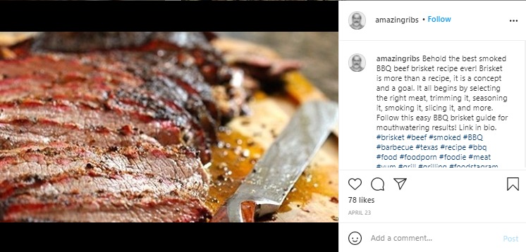 amazing ribs engaging on instagram with a post 