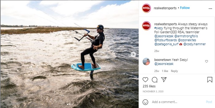 real watersports instagram post