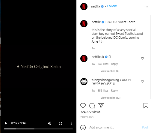 netflix instagram post