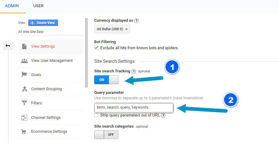 site search tracking