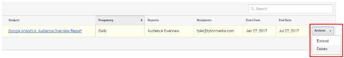 How to Delete Analytics Email Reports
