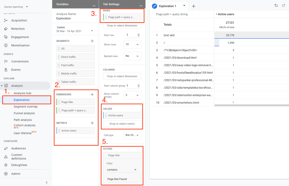 How to Check 404 Errors in Google Analytics 4