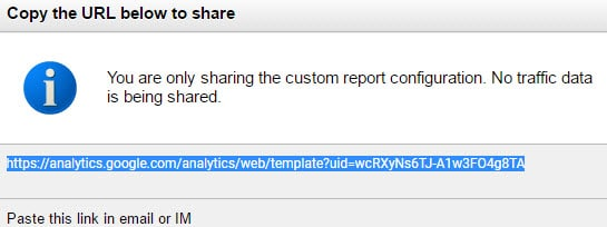 How to Share generated links in Google Analytics Report - step 1