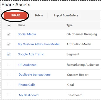 How to Share Assets from Your Reporting View - step 4