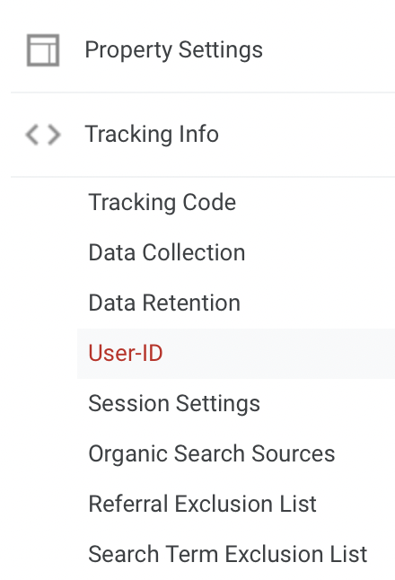 User ID tracking info