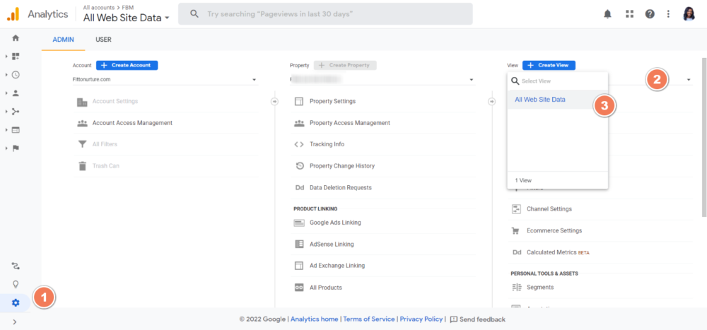 screenshot showing how to turn on google analytics ecommerce tracking