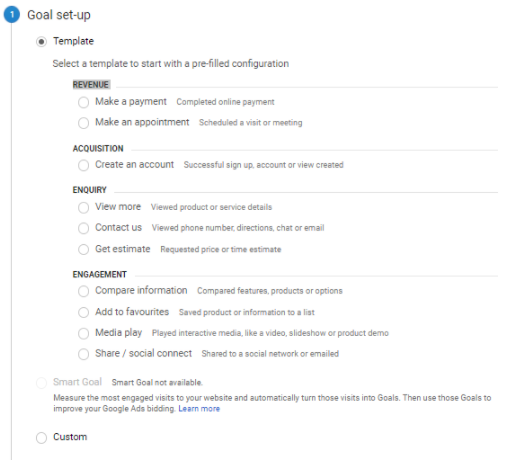 Customize a goal in Google Analytics