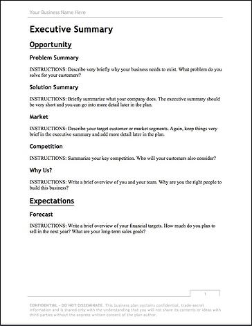 BPlan’s Free Business Plan Template