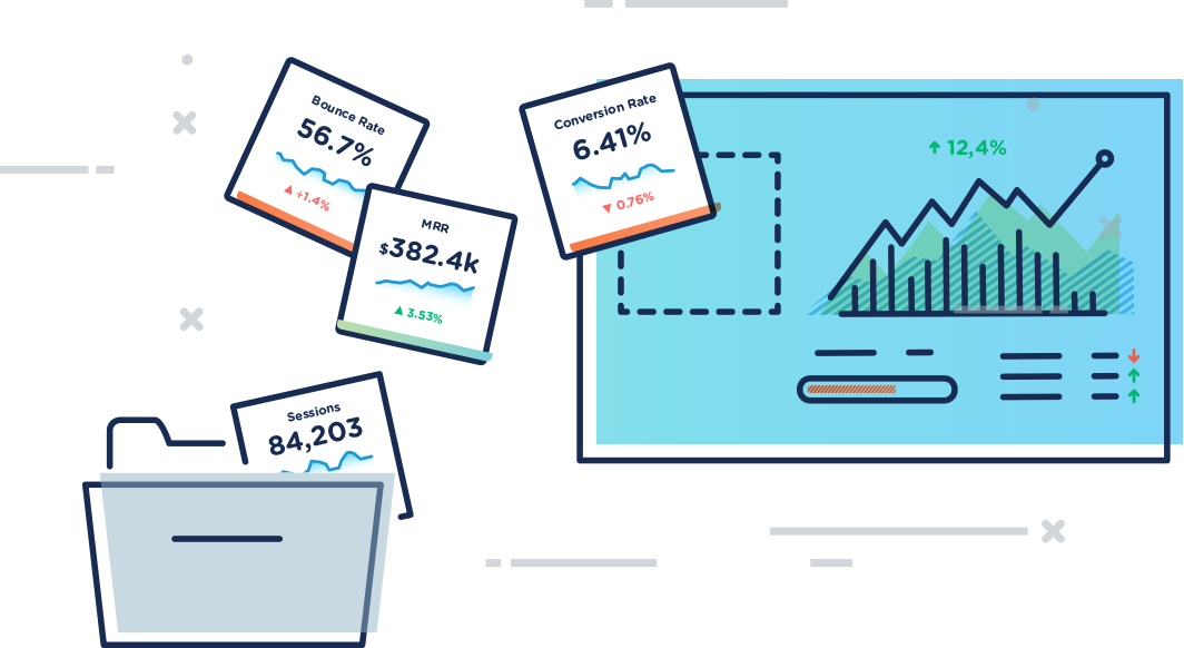 Use Thousands of Pre-Built Metrics or Create Your Own in Databox