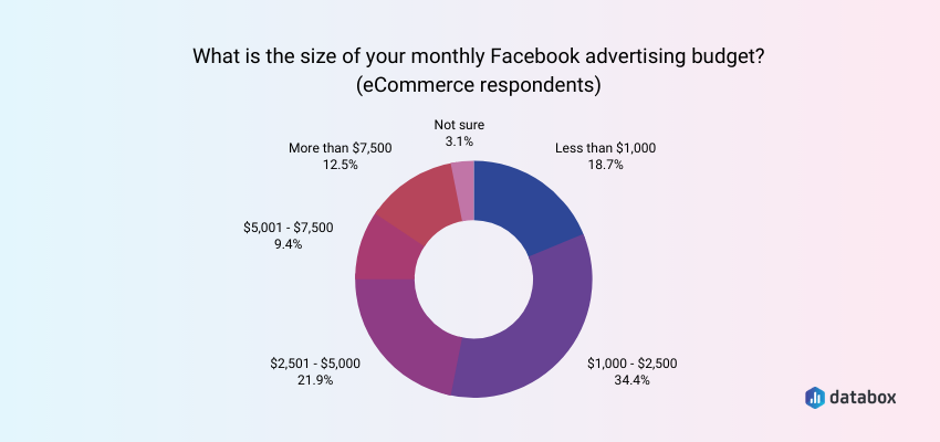 Average Facebook advertising budget for ecommerce businesses