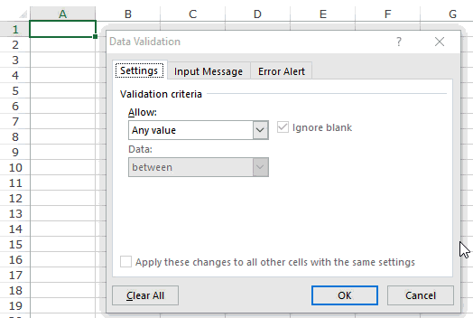 Entering Data for drop down menus in Excel Manually