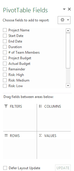 How to insert Pivot tables in Excel- step 3