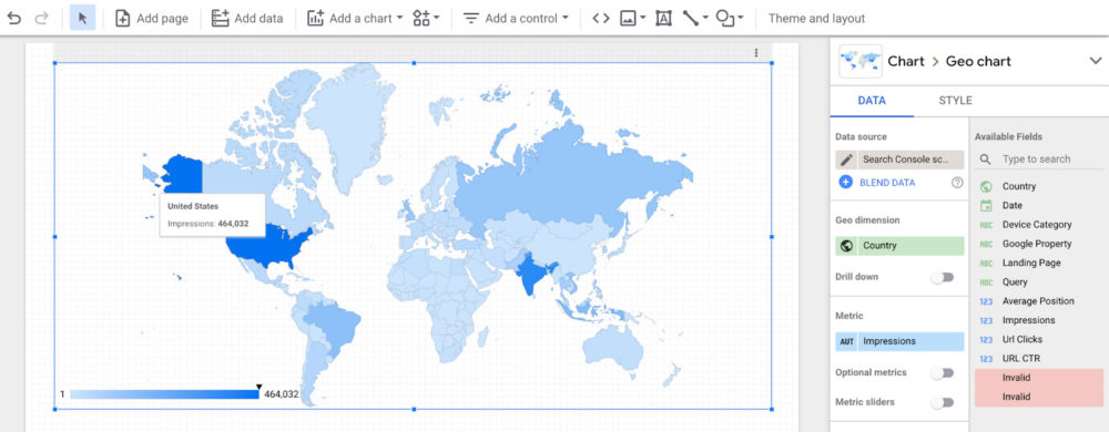 Google data studio geo chart example