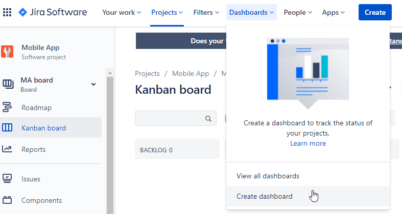 Creating a New Dashboard