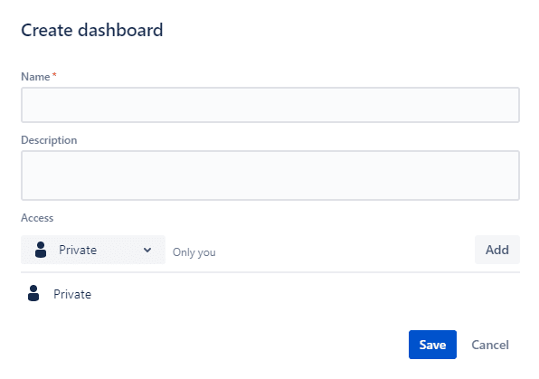 Creating a New Dashboard - step 2