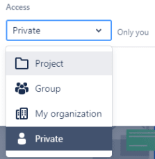 drop-down button beneath ‘Access’