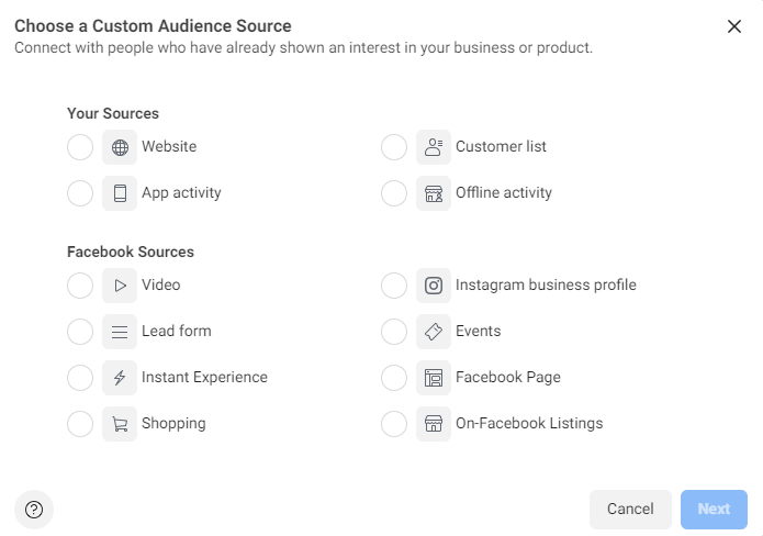 create a Custom Audience on Facebook