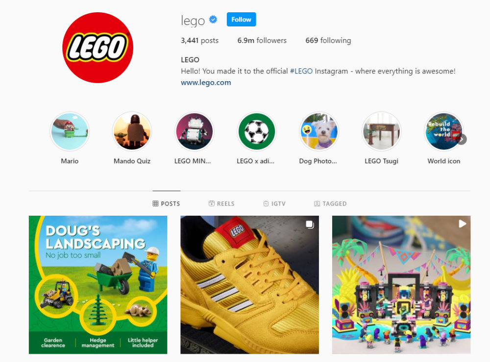 LEGO Instagram profile