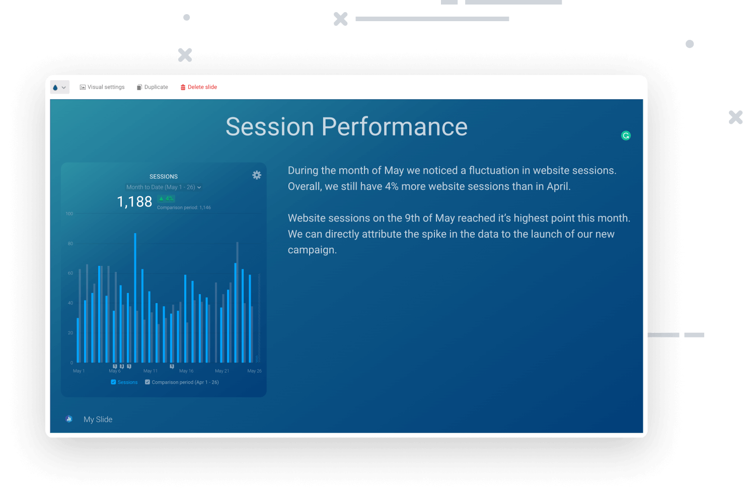 Databox has a Side by Side Slide Type