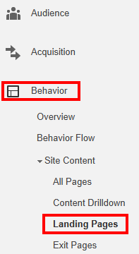 Accessing GA landing page metrics - method 2