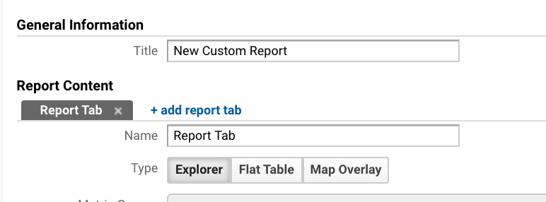 three types of custom reports