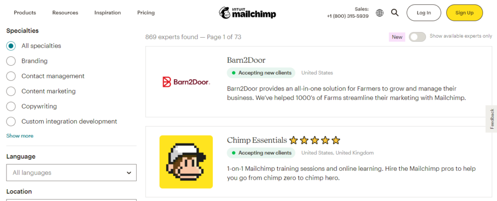 MailChimp Experts Directory