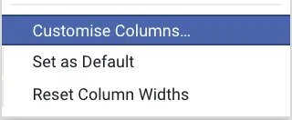 Customize Columns