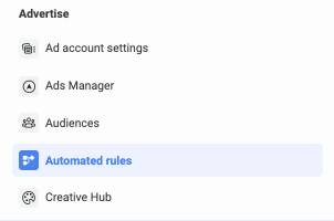 Automated Rules in the Main Ads Manager Interface