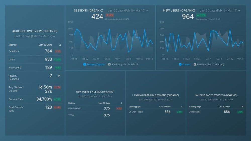 Google Analytics Organic Traffic Report