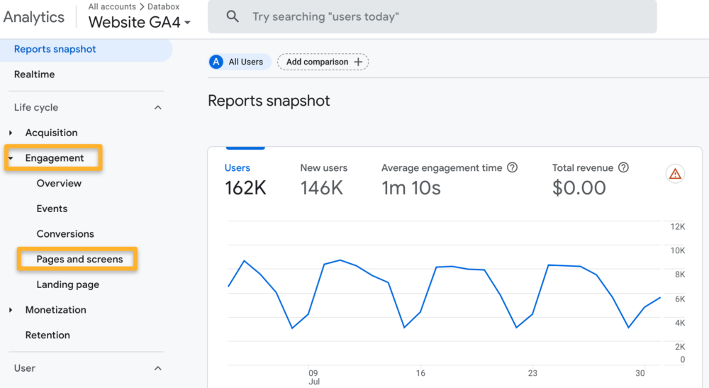 How to Access the Pages and Screens Report?