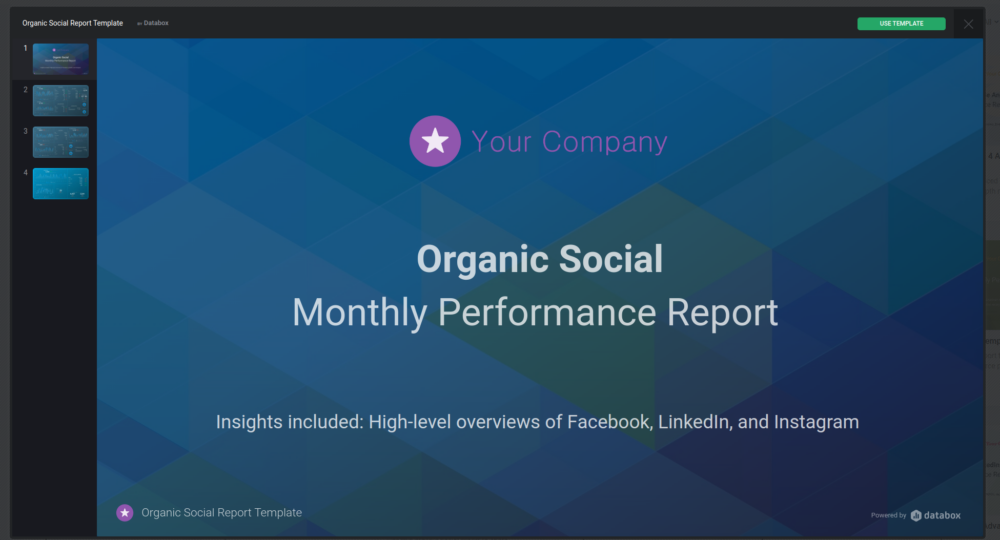 Organic Social Monthly Performance Report Template