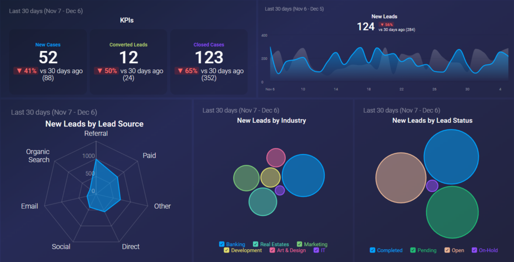 Salesforce Leads Overview Dashboard