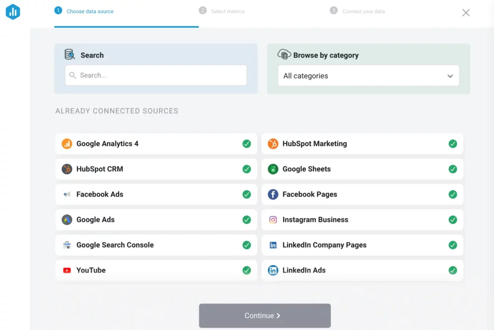 What is a KPI dashboard - connecting data sources in Databox