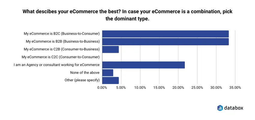 The type of respondents that participated in the ecommerce survey